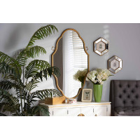 Baxton Studio RXW-8059 Dennis Vintage Antique Gold Finished Accent Wall Mirror